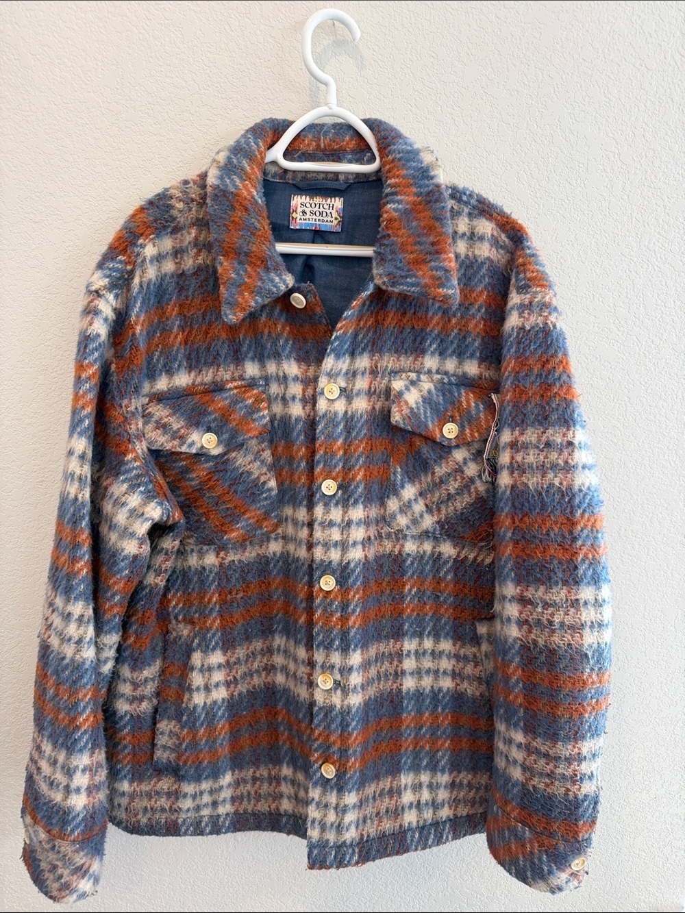Scotch & Soda Plaid Brushed Flannel Button-Up Overshirt